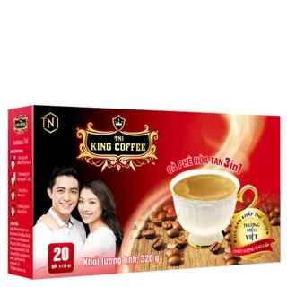 Cà Phê Hòa Tan 3IN1 KING COFFEE - Hộp 20 gói x 16g - Từ hạt cà phê Arabica và Robusta