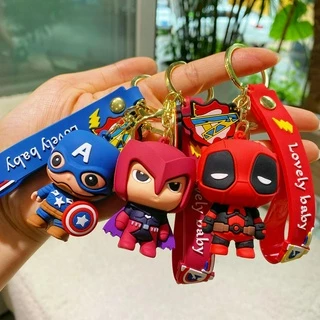 Q Phiên Bản Marvel Series Móc Khóa Hoạt Hình Người Nhện Búp Bê Xe Móc Khóa Mặt Dây Chuyền Quà Tặng Học Sinh