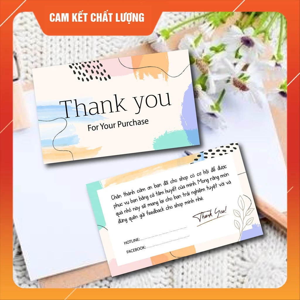 COMBO 100 card]thiệp cảm ơn, Thank you card, card visit