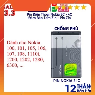 Pin Sạc BL-5C 1020 Mah -  hàng 2 ic chống phù, bảo hành 12 tháng