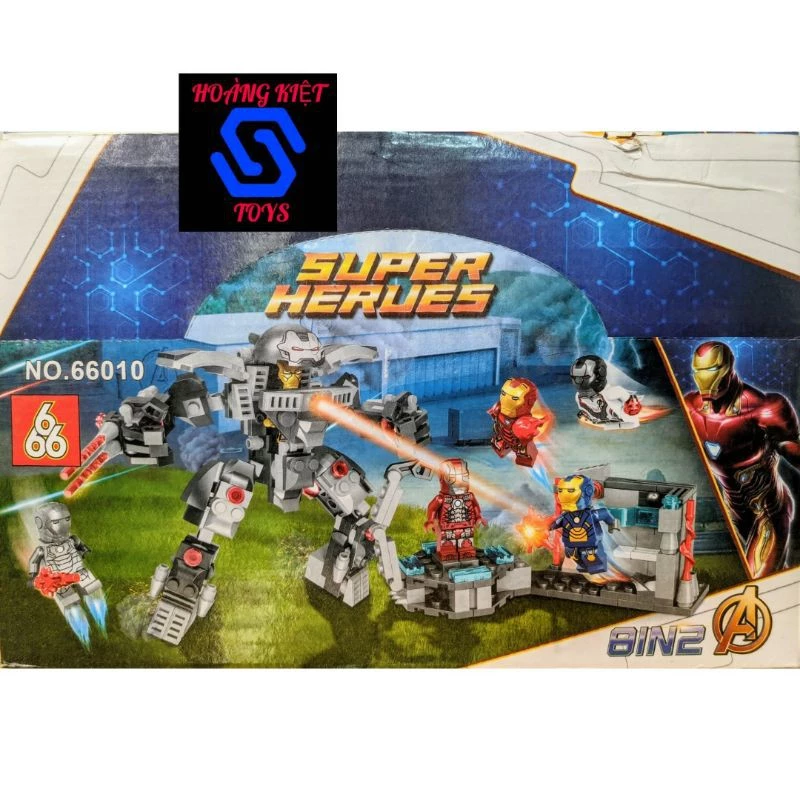 Đồ chơi Lego Minifigure Avengers Super Hero set Iron Man 8in2 Hulkbuster 666 66010