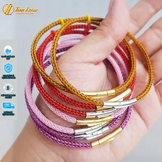 Dây Cáp Khóa Bấm Siêu Bền Đẹp - Màu Đỏ/Hồng/Tím/Vàng - Dây 3mm Phù Hợp mix charm, phụ kiện, vòng Tay - Tuệ Lâm