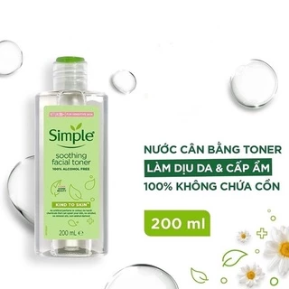 Nước hoa hồng Simple soothing facial toner 200ml