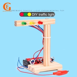 Quà TẶNG GIÁO DỤC DIY Đèn giao thông điện Lắp ráp Khoa học Đồ chơi giáo dục Xếp hình STEAM Thí nghiệm khoa học
