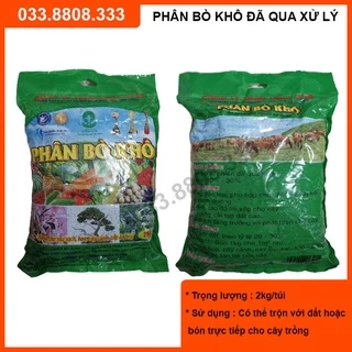 Phân Bò Khô ( 2kg ) Đã Qua Xử Lý Không Mùi Chuyên Dùng Cho Hoa Cây Cảnh Cây Ăn Quả