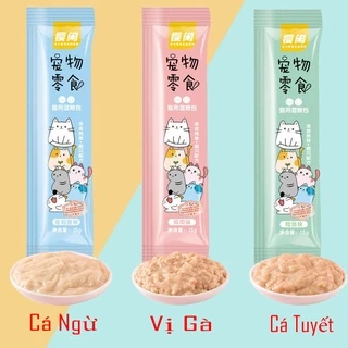 Súp Thưởng Cho Mèo Shizuka, Cat Food Đầy Đủ Dinh Dưỡng Giá Rẻ Thanh 15g - Kún Miu Pet Shop