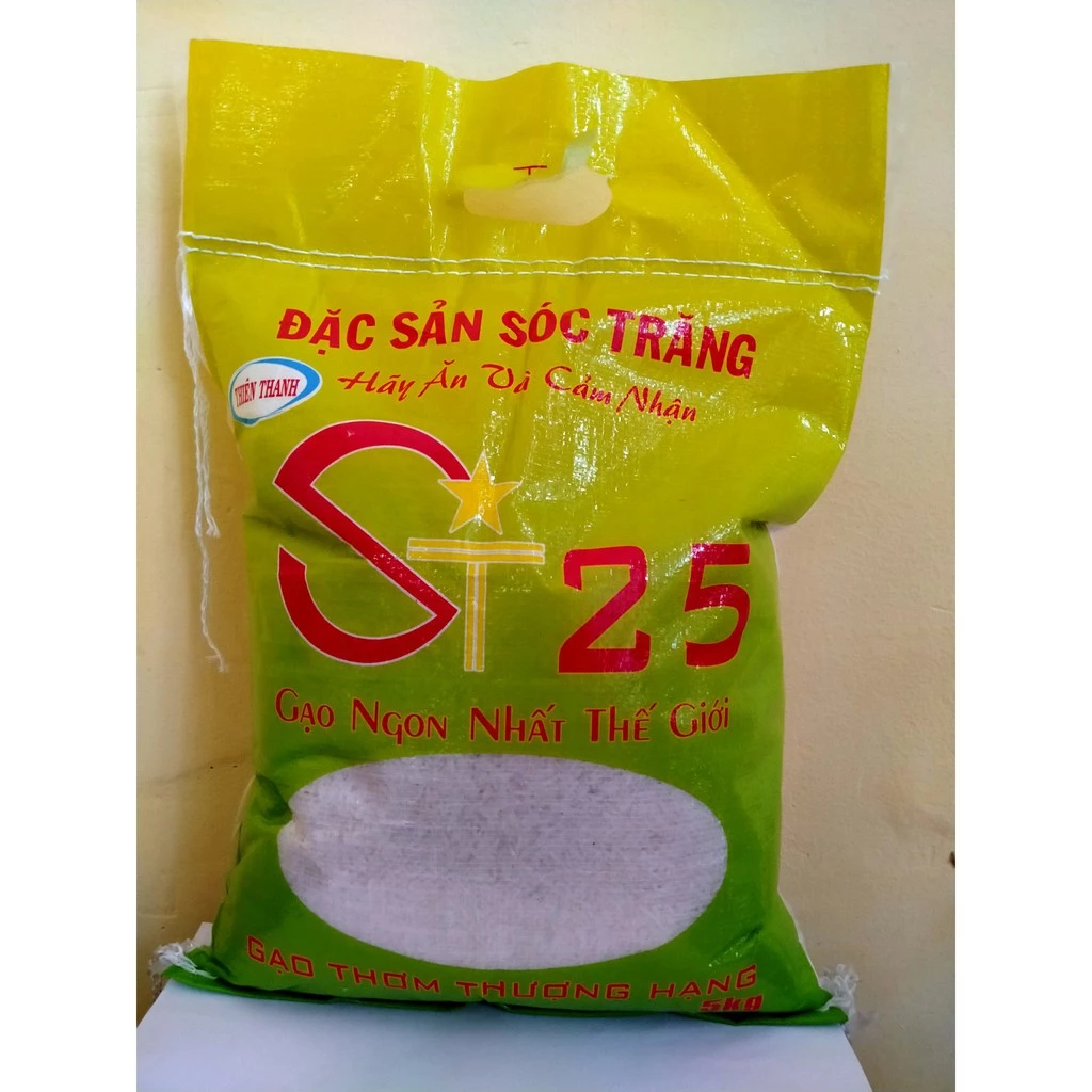 Sale giá tốt GẠO ST25 NGON NHẤT THẾ GIỚI, đặc sản Sóc Trăng bao 5kg, Thơm, Dẻo, Ngọt, Tơi cơm rất đáng thưởng thức