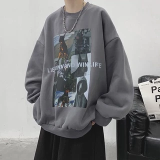 Áo Sweater Nỉ Bông Love Wins Thu Đông Ulzzang hiphop In Unisex Form Rộng