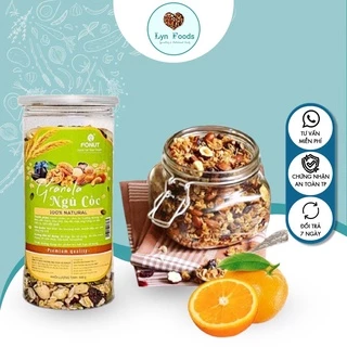 Granola truyền thống 80% hạt-trái cây, 20% yến mạch hũ 500g - Vị truyền thống, mật ong, chocolate, matcha