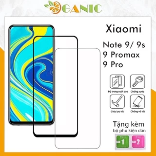 Kính Cường Lực Xiaomi Redmi Note 9S 9Pro 9Promax Kính Trong Suốt Full Màn Hình Độ Cứng 9H+ Tặng Kèm Khăn Lau