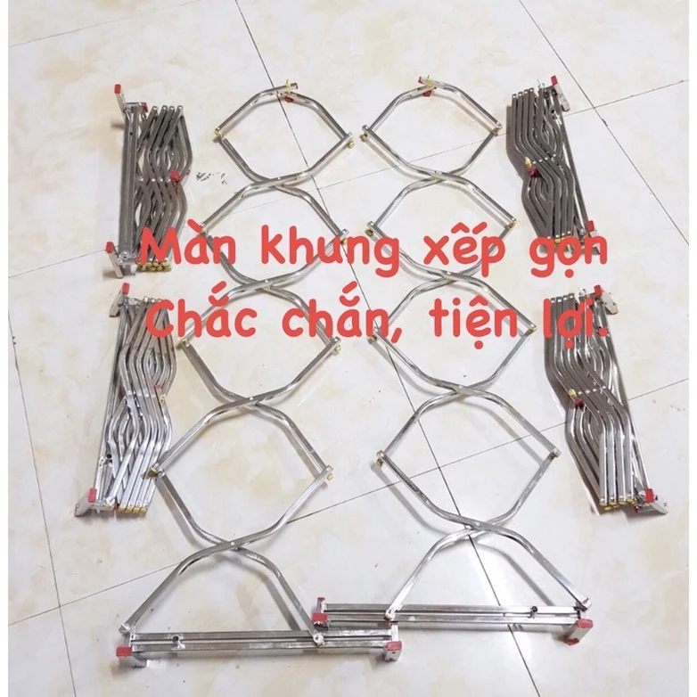 Khung Màn Xếp Gọn Inox Thông Minh Chống Muỗi - Hàng Cao Cấp( Chỉ Nguyên Khung)