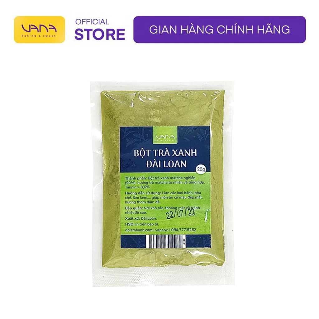 Bột trà xanh Đài Loan 20g ( bao bì mới )