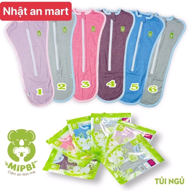 Túi ngủ cotton Mipbi size 1-2-3 cho bé từ sơ sinh hàng hãng