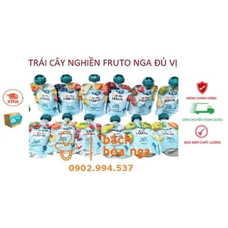 Trái Cây Nghiền Cho Bé Ăn Dặm Fruto Nga Đủ Vị Gói 90g