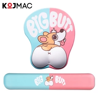 Tấm Lót Chuột Silicon 3D Mông Cún Cực Cute Cỡ Lớn, Bàn Di Chuột Có Đệm Hoạt Big Butt Hình Dễ Thương Chống Mỏi Cổ Tay