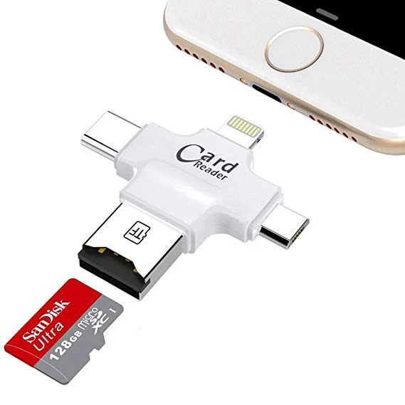 Đầu đọc thẻ Microsd cho Các Máy Điện Thoại Iphone - Samsung - Android - Pc Otg 4 in 1