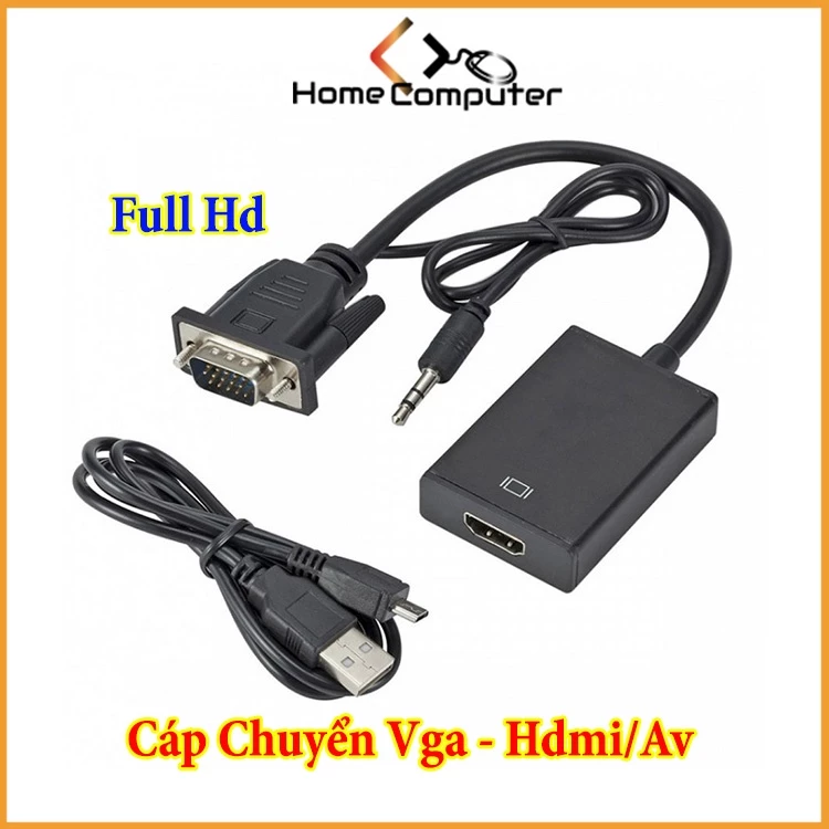 Dây cáp chuyển đổi VGA ra HDMi AV có âm thanh.Bảo hành 6 tháng - Home Computer