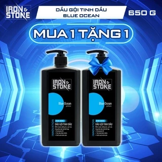 [Combo mua 1 tặng 1] - Dầu gội đầu tinh dầu IRON & STONE Innovation hương Blue Ocean 650ml