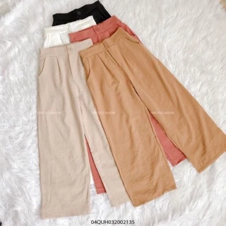 Quần Suông Chất Đũi Xước Hàn Quốc Dáng Dài [FREESHIP] Hàng Đẹp Loại 1 - Quần Culottes Đũi