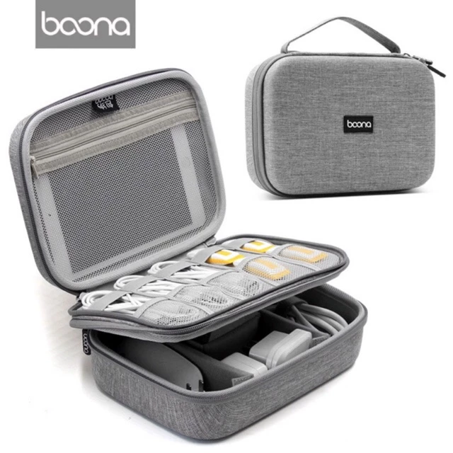 Túi Boona phom cứng cỡ lớn đựng phụ kiện công nghệ, máy tính bảng iPad, cốp đồ trang điểm mỹ phẩm Baona