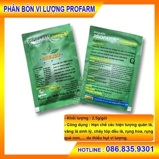 [Có sẵn] COMBO 5 GÓI PHÂN BÓN VI LƯỢNG PROFARM GIÚP GIẢM HIỆN TƯỢNG QUĂN LÁ, VÀNG LÁ,....DO THIẾU HỤT VI LƯỢNG GÓI 2.5G