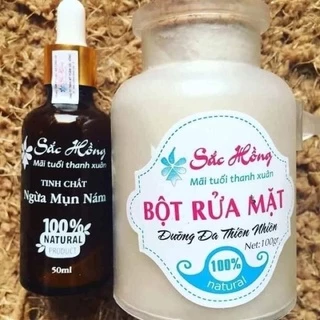 COMBO BỘT RỬA MẶT + TINH CHẤT MỤN NÁM SẮC HỒNG