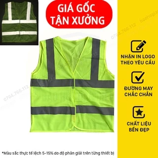 Áo lưới XANH phản quang XÁM bảo hộ lao động [Siêu sáng] Dải phản quang lớn, sáng mạnh trong đêm tối. Màu xanh chuối