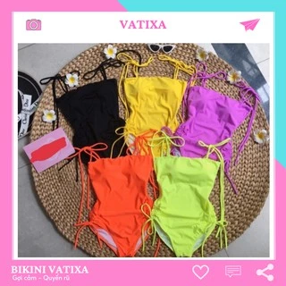 Bikini đồ bơi đi biển 1 mảnh liền thân cổ yếm rút eo siêu hot (nhiều màu) VATIXA BKN03