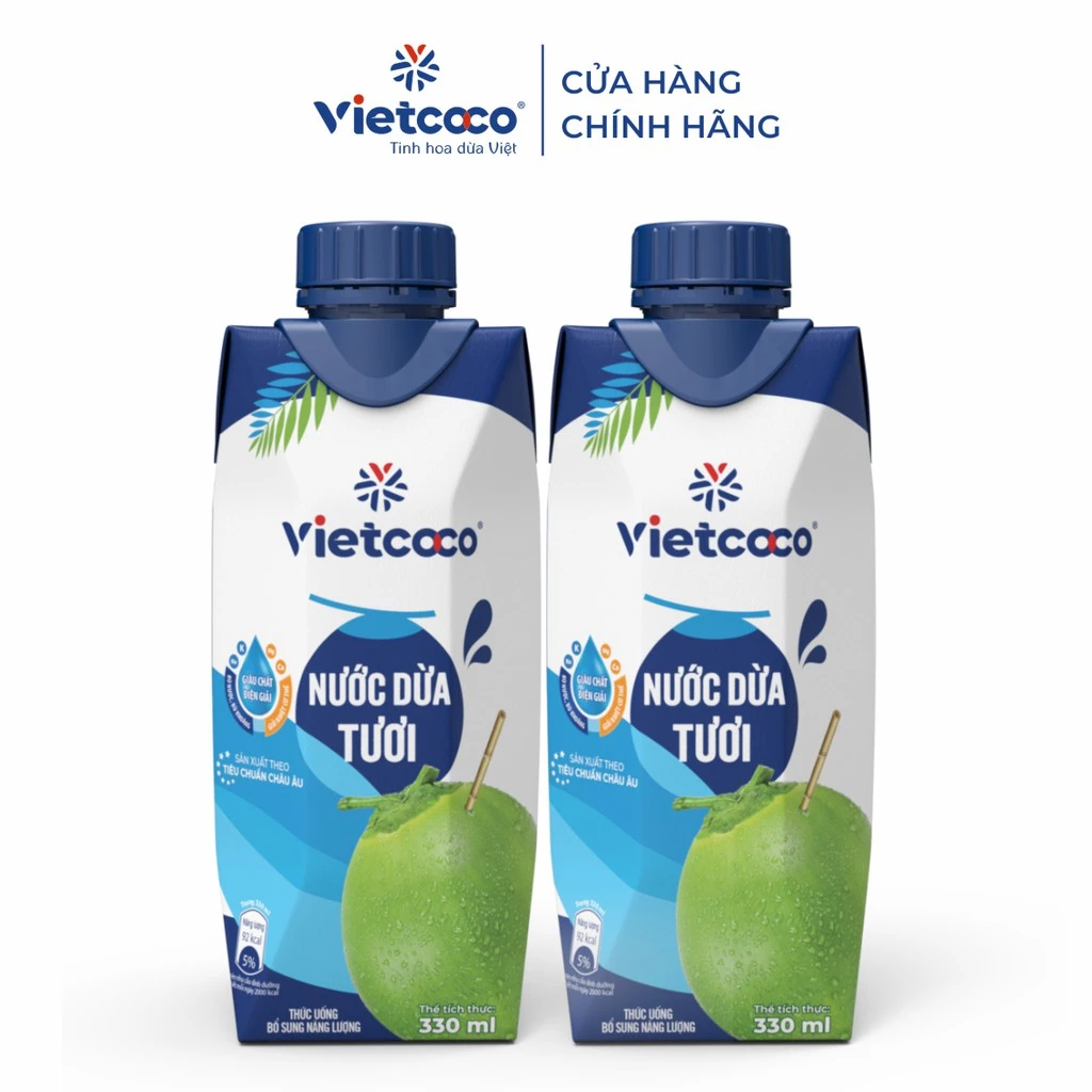 Combo 2 hộp nước dừa tươi UHT Vietcoco - hộp 330ml