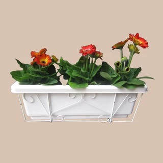 Bộ chậu nhựa trồng rau, hoa và giá treo chậu 48x20x16cm