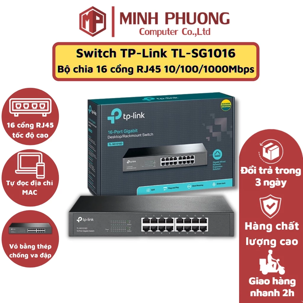 Bộ chia tín hiệu TP-LINK SG1016D - LS1016G 16 cổng Gigabit Desktop/Rackmount Switch