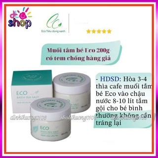 Muối Tắm Bé Sinh Dược Eco 200g - Muối tắm bé thảo dược- HẾT rôm sảy, mẩn ngứa, di ứng, làm ấm cơ thể bé