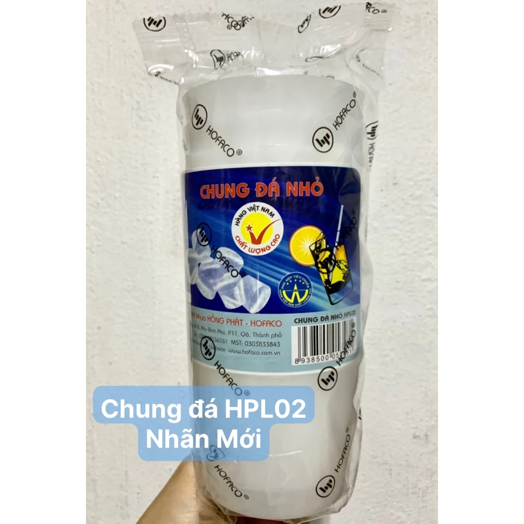 Chung làm đá nhỏ HPL02 bằng nhựa HOFACO - Combo 10 ly nhựa làm đá an toàn, tiện lợi, cao cấp