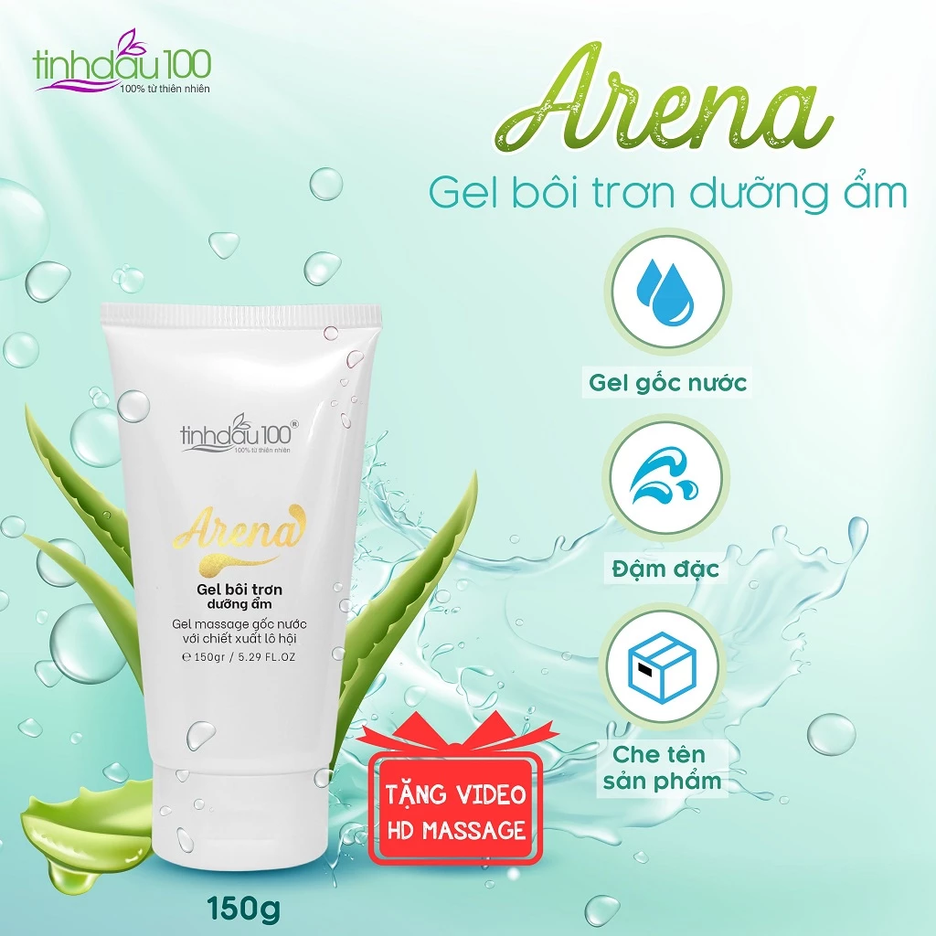 Gel bôi trơn Arena  massage body Nuru gốc nước, cho nam, nữ 150g mùi thơm nước hoa Tinh Dầu 100 Shop