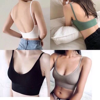 Áo bra thun len tăm, bra hở vai siêu hot (hàng chuẩn)