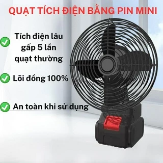 Bảo Hành 6 tháng - Quạt Tích Điện Để Bàn MiNi Dung Lượng Pin Lớn, Lõi Đồng 100%, Hạn Chế Tiếng Ồn