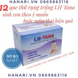 Hộp 12 que thử ( test thử) rụng trứng LH Tana Chính hãng Date mới nhất