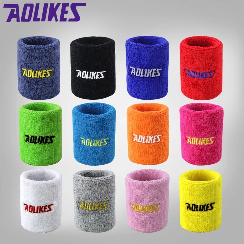 Bảo vệ cổ tay - Chặn mồ hôi tay 8cm Aolikes 0235 chất cotton siêu thấm hút mềm mại