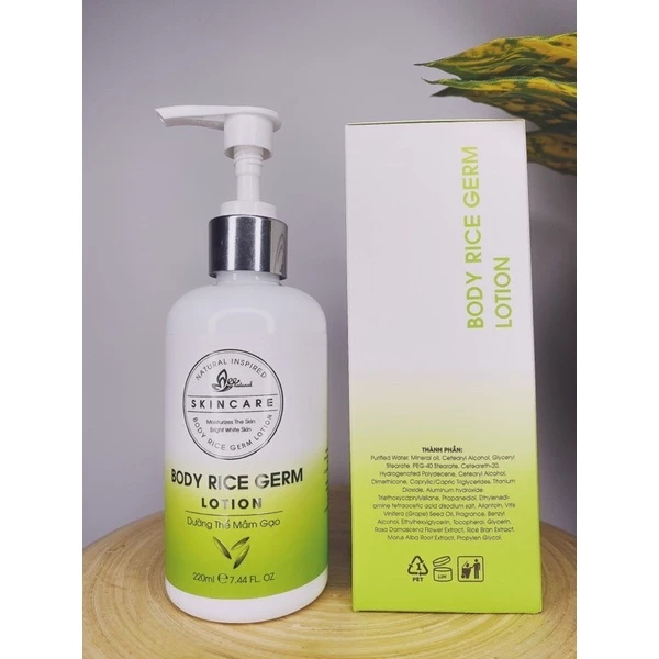 Dưỡng Thể, Dưỡng Ẩm Mầm Gạo - Kem Body Lotion MEE NATURAL 220ml