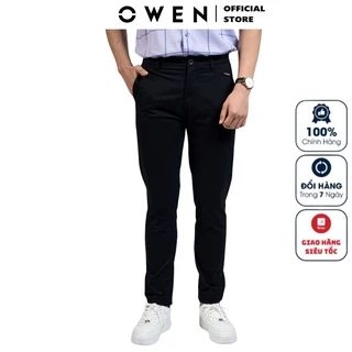 Quần Kaki Nam Owen QKSL23627 Quần Dài Thô Khaki Cao Cấp Chính Hãng Màu Đen Dáng Slim Fit Ống Côn Vải Cotton Mềm Mát