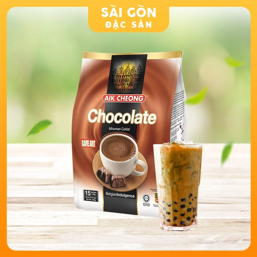 Trà Sữa Gói Tự Pha Chocolate Hòa Tan Aik Cheong Chocolate Cafe Art Malaysia (15 Gói x 40g)