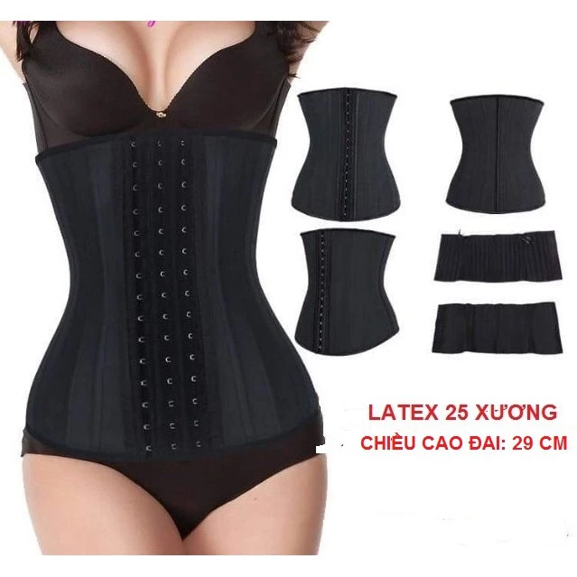 [XẢ KHO - GIẢM GIÁ SỐC] Đai gen nịt bụng eo thon Latex 25 xương thép- chiều cao 29 c (có size XXS)