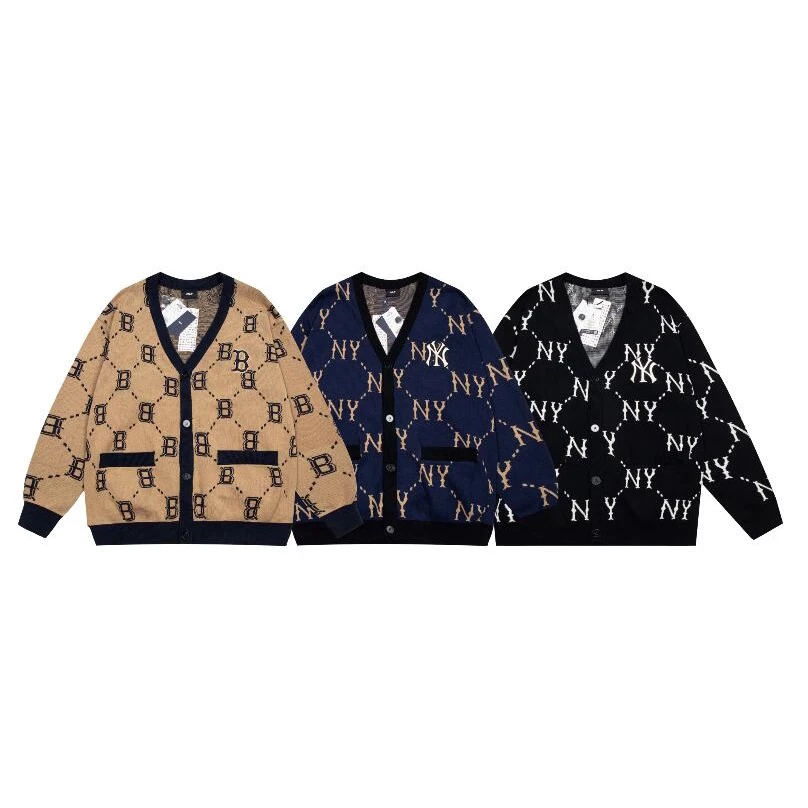 ❤❀ [Hàng Sẵn Sàng] ❤ Mlb Áo Khoác Cardigan Tay Dài Cổ Chữ V Thêu Chữ Thời Trang