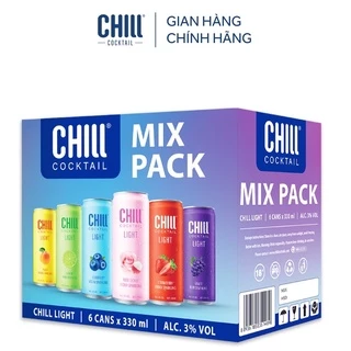 Thùng 6 lon Chill Cocktail mix vị 330ml/lon