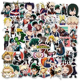 Set 50 sticker anime My Hero Academia dùng để trang trí ván trượt / đàn ghi ta / laptop