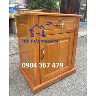 Tủ đầu giường gỗ sồi nguyên khối hộc mở lớn giá rẻ