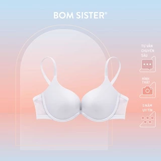 Áo lót nữ bản lưng lưới có gọng mút mỏng cài sau màu trơn BOM SISTER MU26015