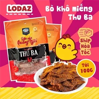 bò khô miếng Thu Ba, đặc sản Quảng Ngãi, đồ ăn vặt Hà Nội gói 100g