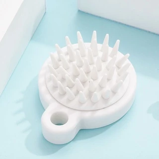 Bán Sỉ 10 Lược Gội Đầu Silicon  Muji Xuất Nhật - Massage Đầu Giảm Stress( Màu trắng đục)