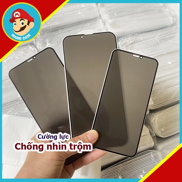 Kính cường lực chống nhìn trộm cho iphone full màn, đủ size 6/6plus/6splus/7/7plus.../12/12ProMax - mario case